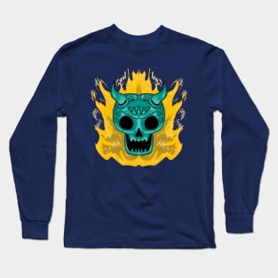 simple skull with flame Long Sleeve T-Shirt